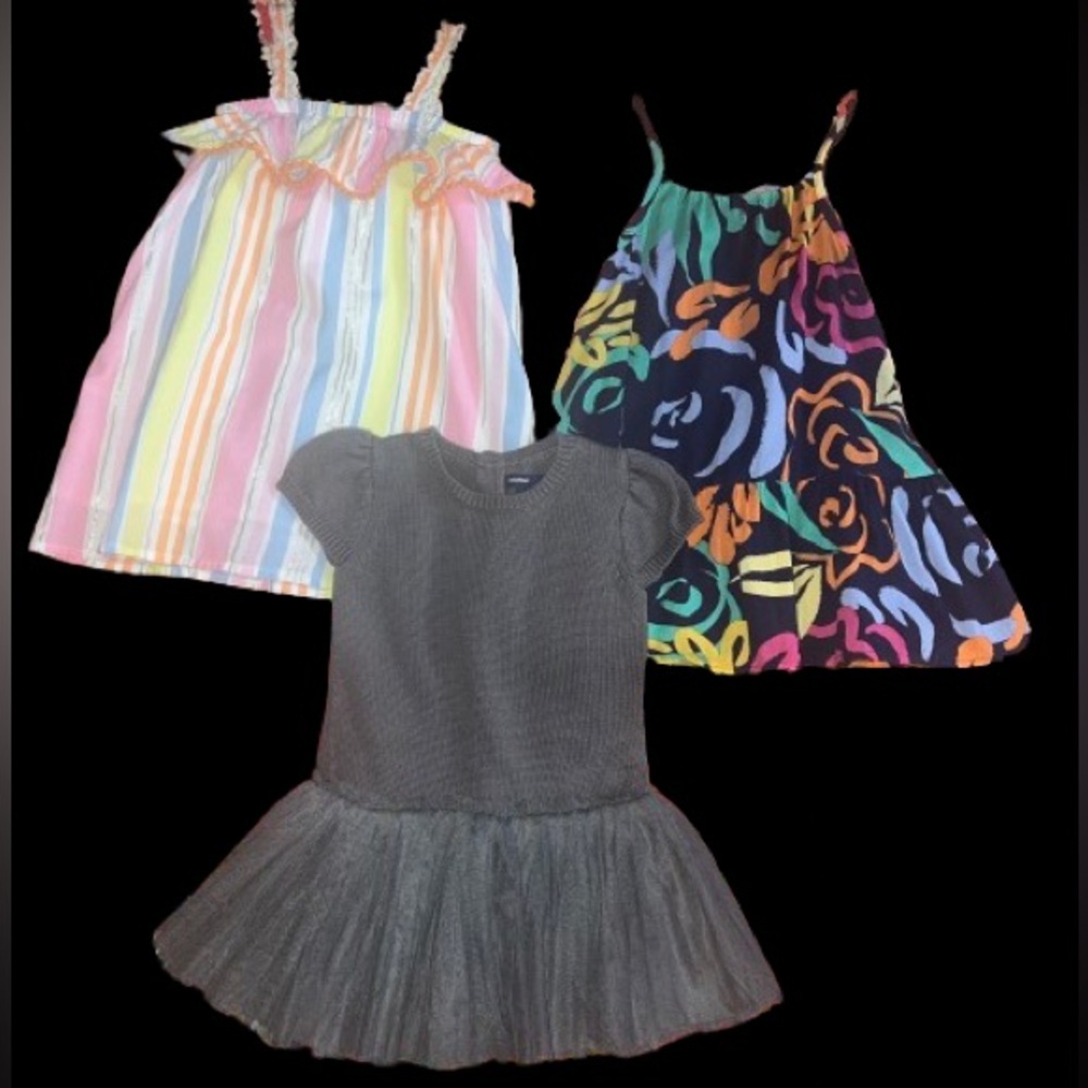 2 Baby Gap sundresses, 1 Tucker and Tate sundress. all 24 mns